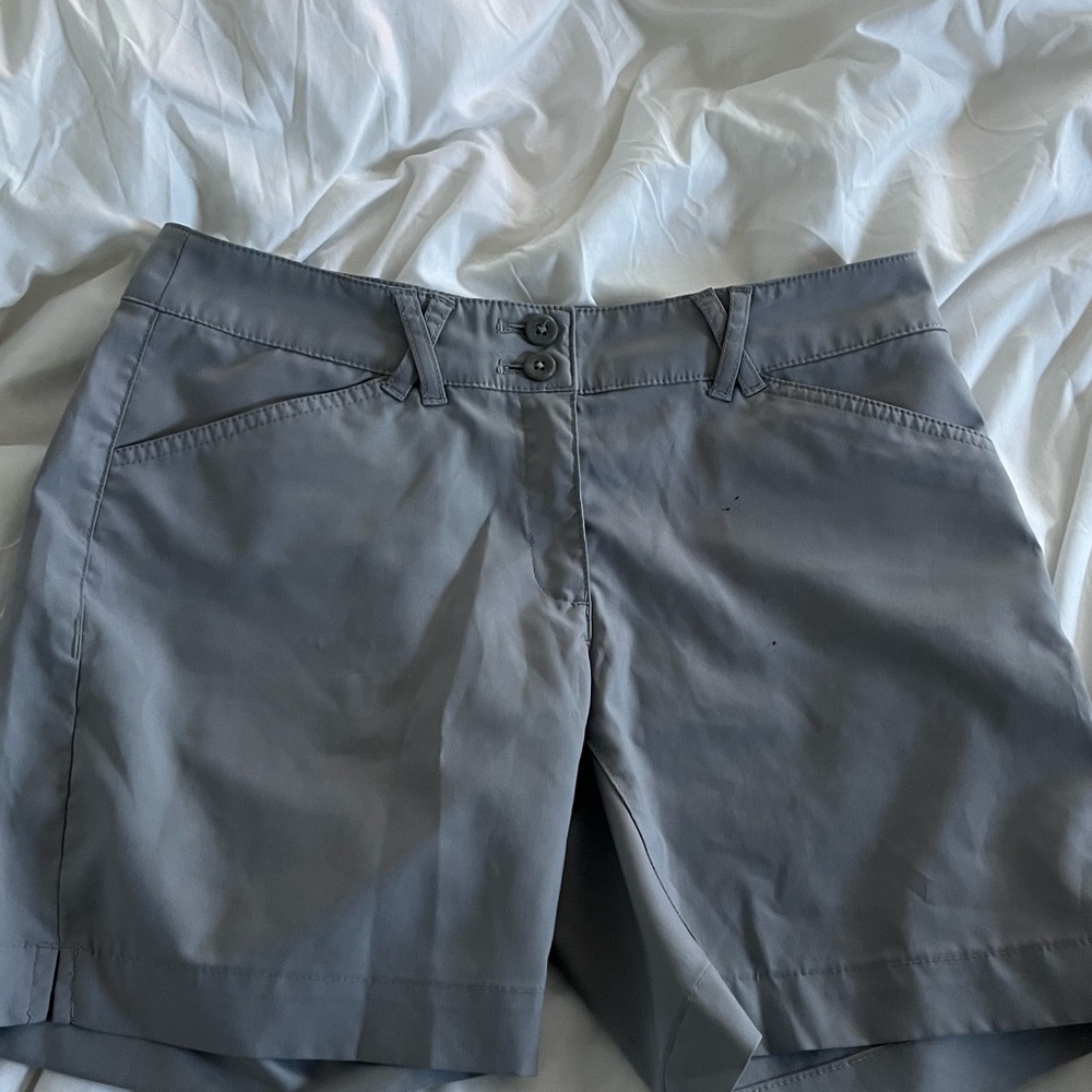 Gray Bermuda Shorts with Drawstring Waistband